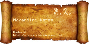 Morandini Karsa névjegykártya